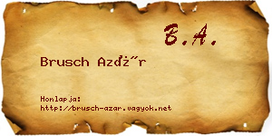 Brusch Azár névjegykártya